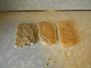 Dough segments, wrapped, pre-chill