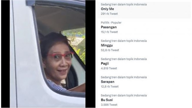 Susi Pudjiastuti Jadi Trending Twitter Usai Ketangkap Kamera Minta Rokok di Jalan