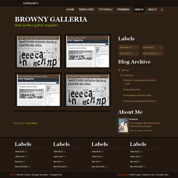 Browny Galleria blogger template magazine style blogger template for gallery blog template