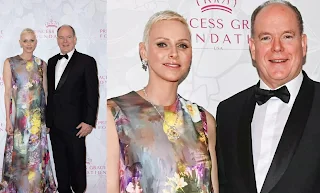 Princess Charlene wears Grace Diamond necklace in New York