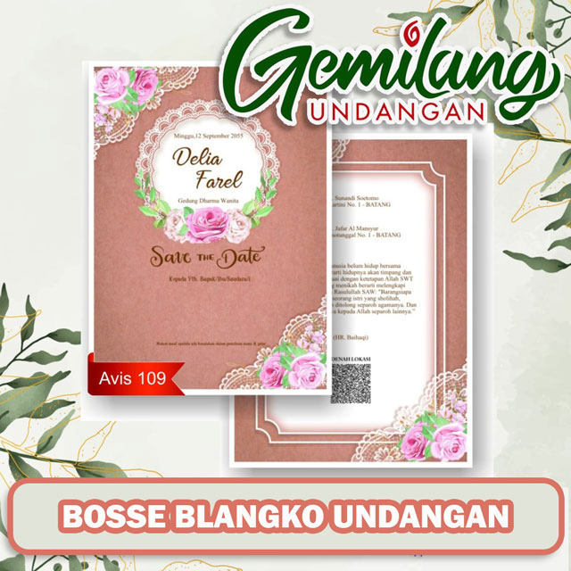 gemilang undangan Distributor Blangko Undangan pernikahan di Kraton Yogyakarta dengan produk avis 109
