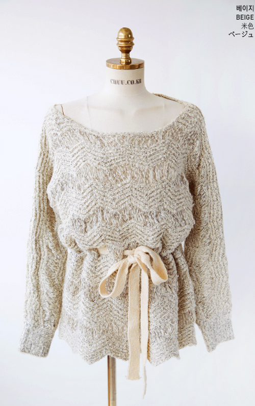 Drawstring Waist Knit Pullover