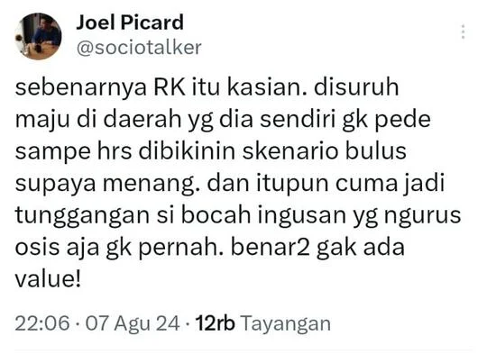 RK dipasangkan dengan Putra Bungsu Raja dan Wajib Menang SKENARIONYA: RK dipasangkan dengan Putra Bungsu Raja dan Wajib Menang, lalu RK Ditarik Jadi Menteri, Akhirnya Putra Bungsu Naik Tahta Jadi Gubernur Jakarta