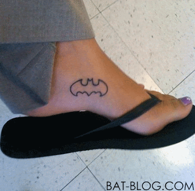 Female Batman Fan Wears Sexy Batman Tattoo!