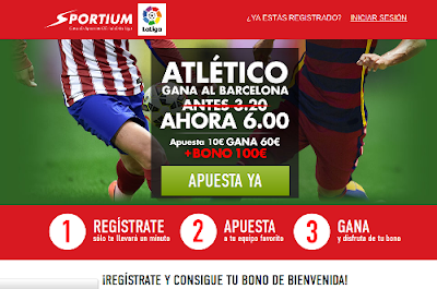 Sportium Super cuota 6 Atletico gana Barcelona 12 septiembre