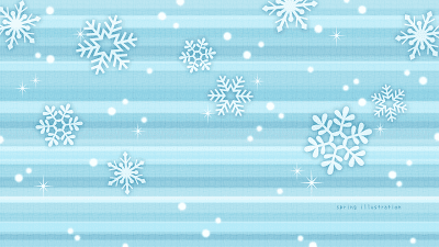 【snow in blue】雪の結晶のおしゃれでシンプルかわいい冬のイラストPC壁紙・背景