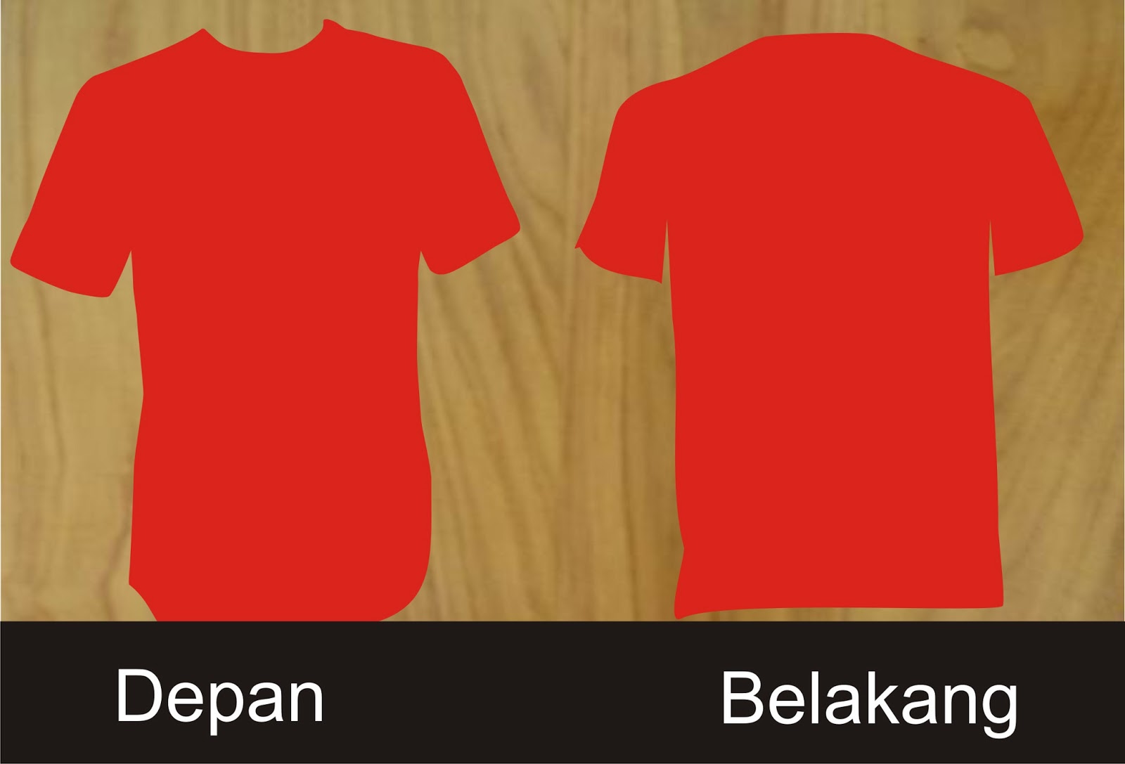 Desain Kaos Polos Depan Belakang Warna Merah Maroon