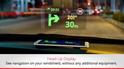 head up display sygic