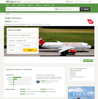 Screenshot of TripAdvisor's new flight review page