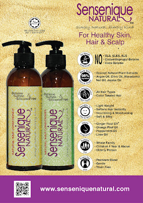 Syampu Dan Conditioner Sensenique Natural, syampu tanpa bahan kimia, conditioner tanpa bahan kimia, syampu naturaly, natural shampoo, shampoo,