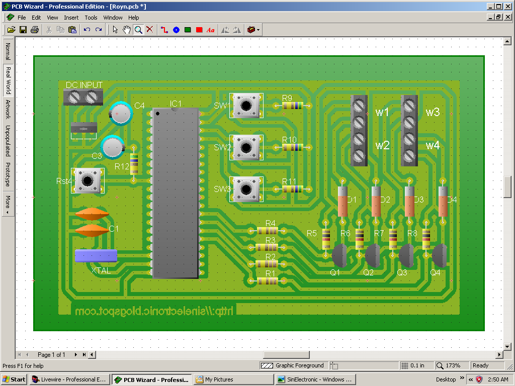 Membuat Desain PCB  menggunakan Livewire PCB  Wizard 