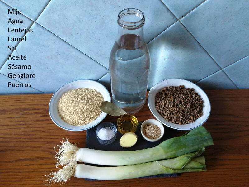 ingredientes del pastel de lentejas con mijo