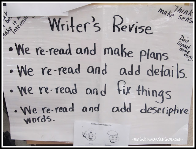 photo of: Writer's Revise Anchor Chart in Kindergarten