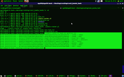 Hasil Dari Menjalankan Cracker Joomla Password