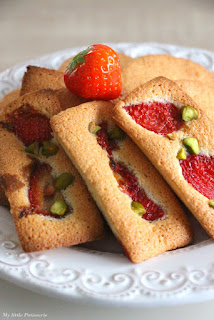 financiers fraises pistaches