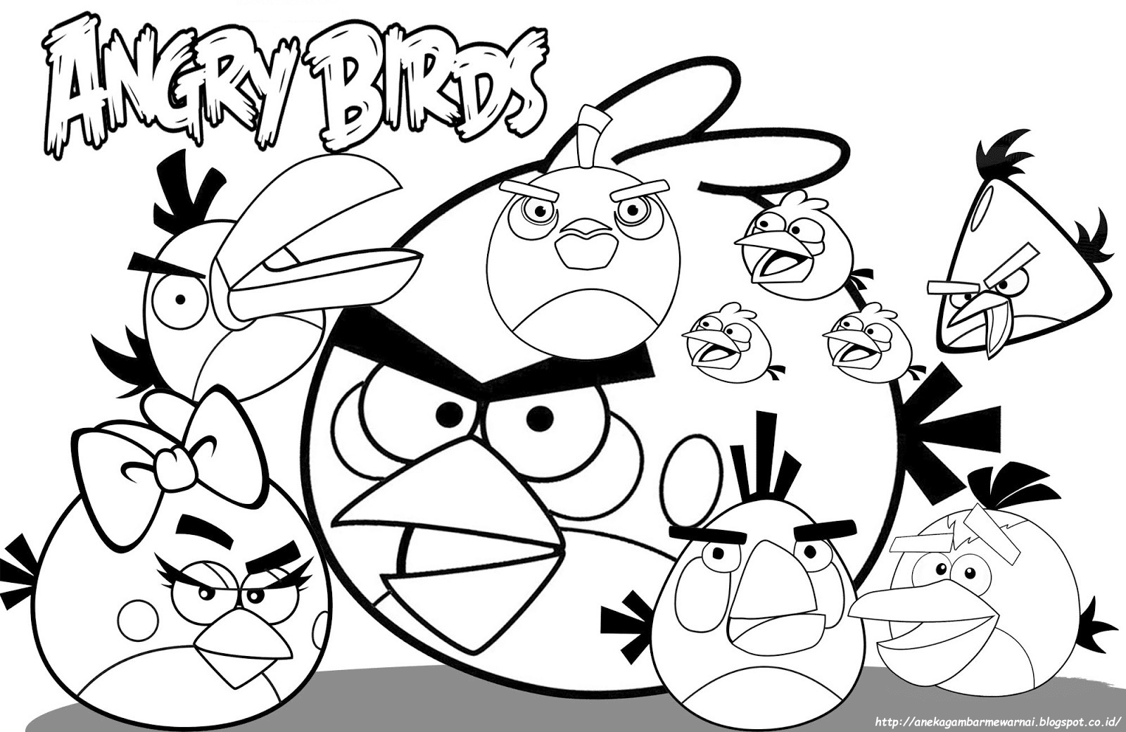 10 Gambar Mewarnai Angry Birds Untuk  Anak  PAUD dan TK  