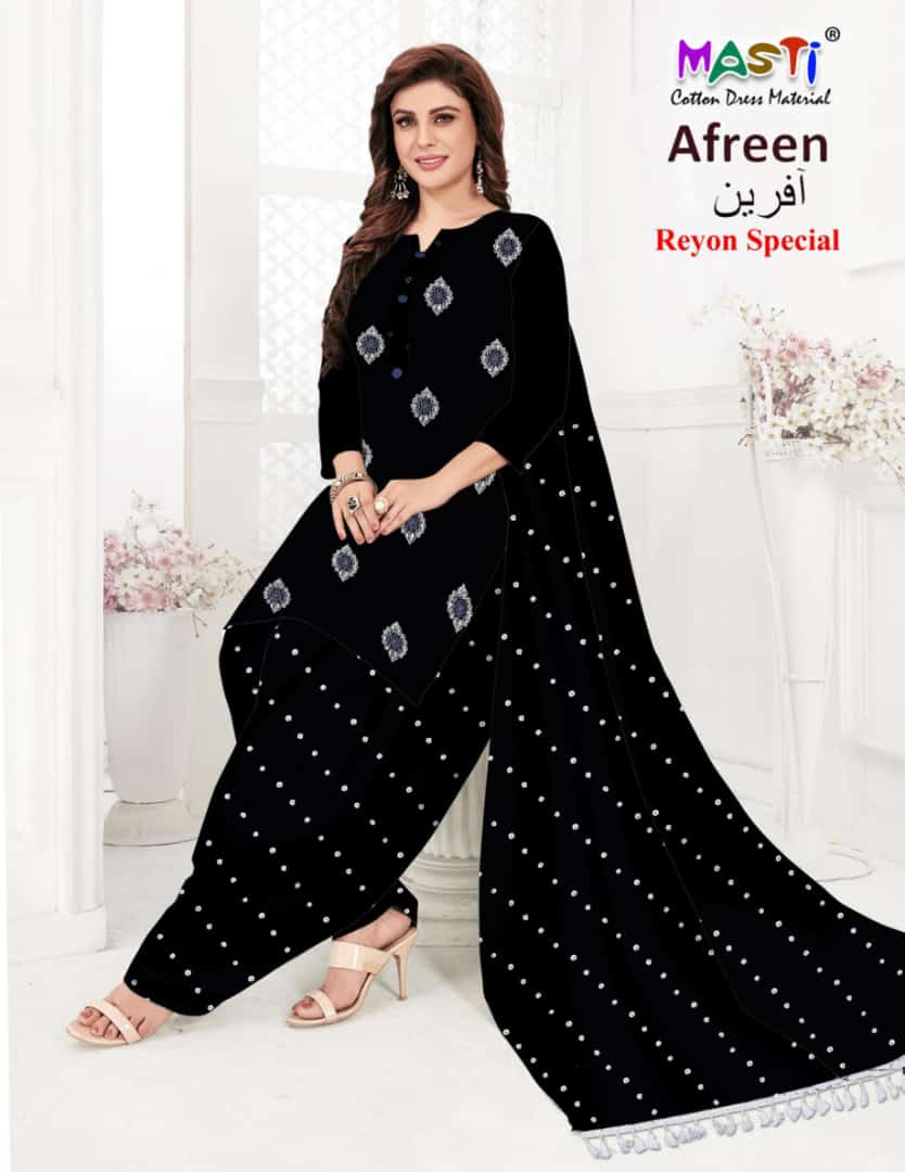 Masti Black Rayon Special Eid Dress Material Catalog Lowest Price
