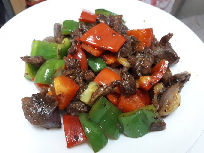 NAMPAK SEDAP.....KAMBING GORENG LADA HITAM