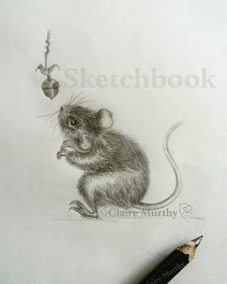 wildlife art graphite mouse