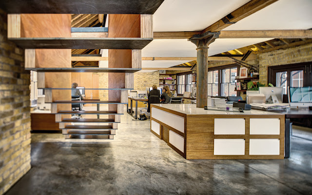 Picture of attic office as seen from the space under the staircase