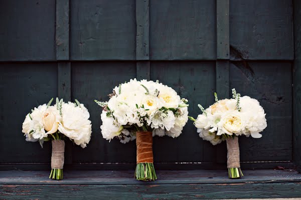 and the boutonnieres were wrapped in mustard or gray cordouroy