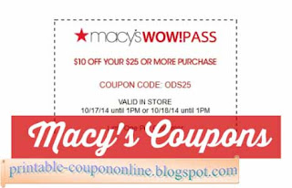 Free Printable Macy's Coupons