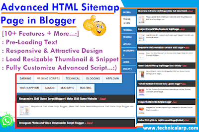 Advanced HTML Sitemap Page in Blogger