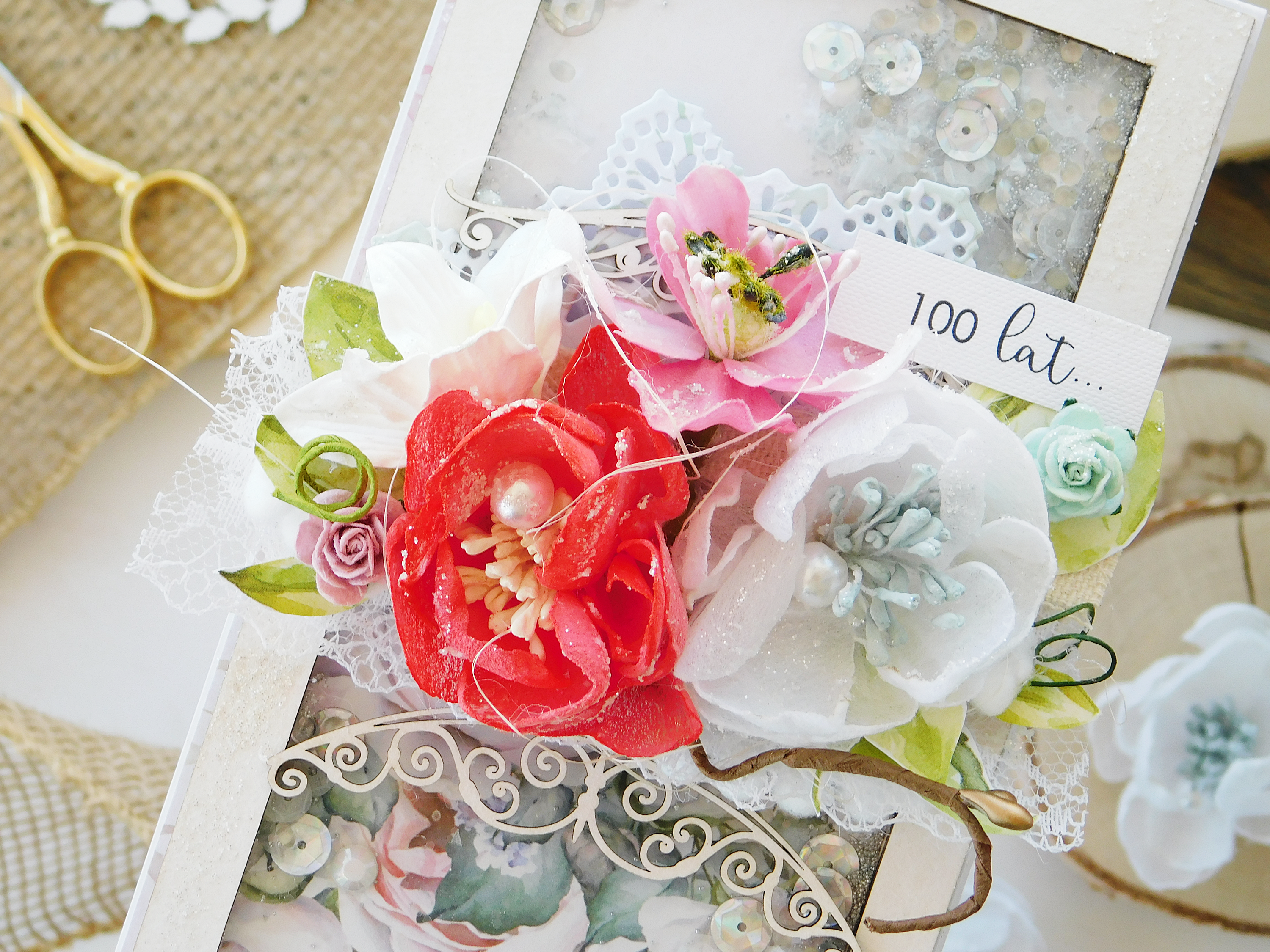 kartka okolicznościowa urodzinowa scrapbooking