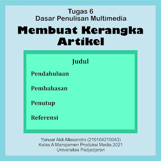 Tugas 6 Dasar Penulisan Multimedia: Membuat Kerangka Artikel