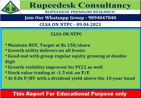 CLSA ON NTPC - Rupeedesk Reports