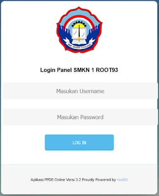 Halaman login aplikasi PPDB