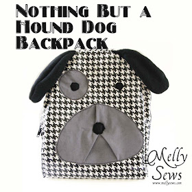 sewing a hound dog backpack