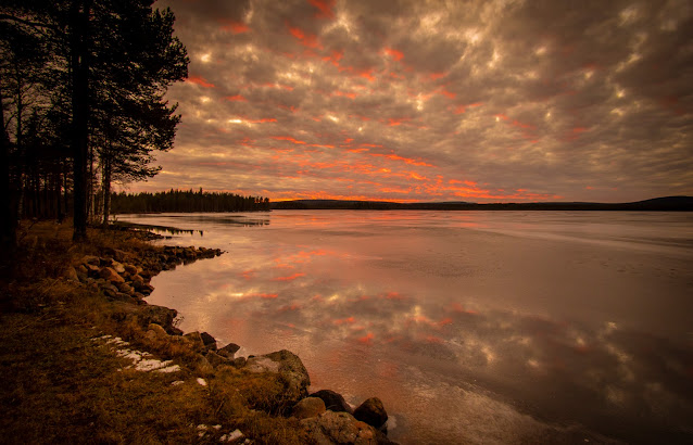 Tramonto al laghetto Ylijärvi, a Kemijärvi