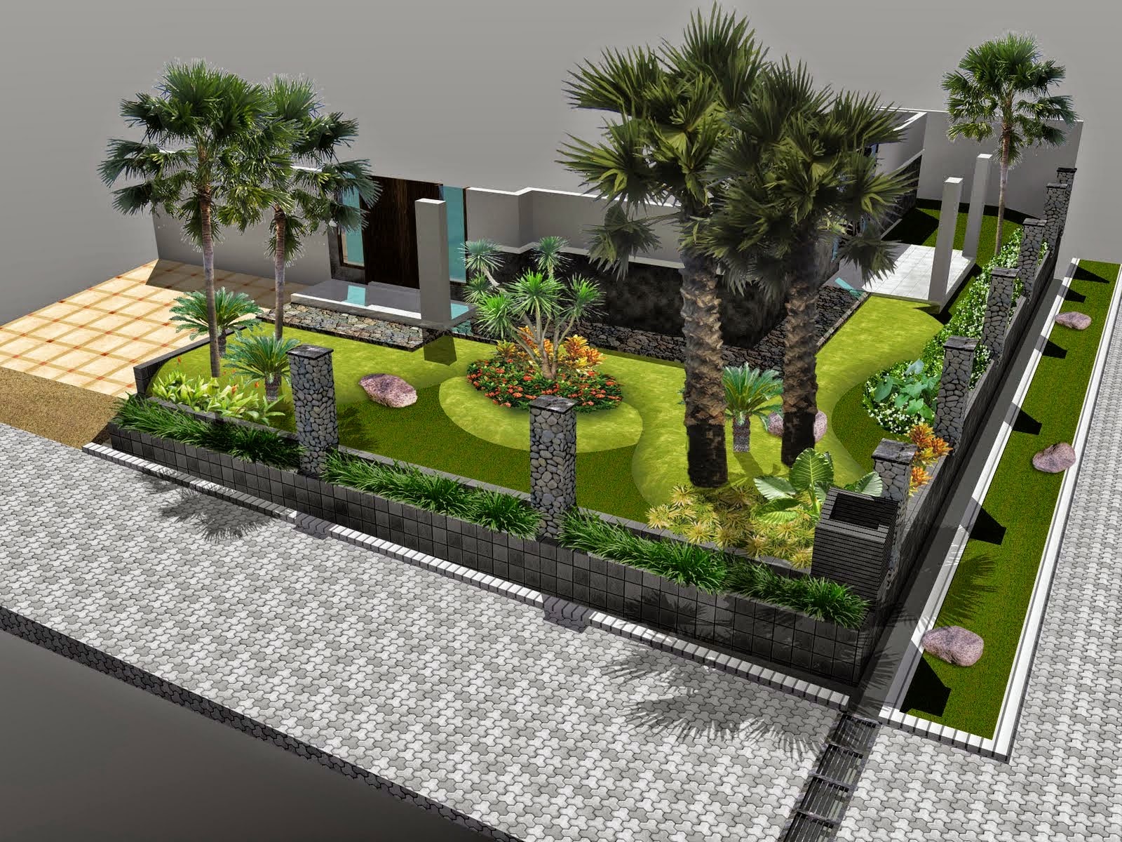 Desain Taman  Halaman Kantor  Gambar  Desain Rumah Minimalis 