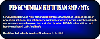 Pengumuman Hasil UN SMP 2015 Cara Cek Online Situs Resmi Disini