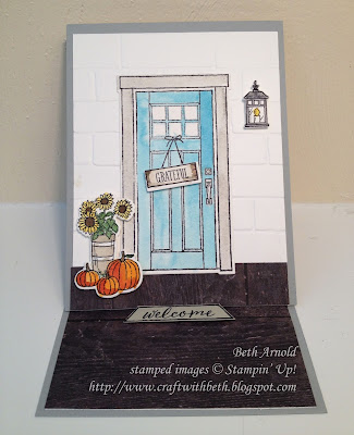 Craft with Beth: At Home with You Easel Card Fun Fold Stampin Up Autumn Thanksgiving Door Fall I feel at home whenever I am with you