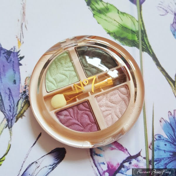 No7 Petal Eye Palette closed compact with four colours inside and small brush