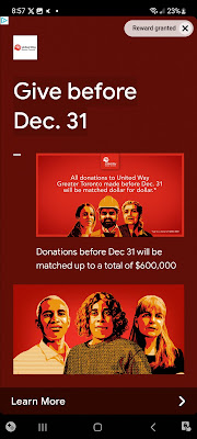 Give before December 31. All donations to United Way Greater Toronto Area made before Dec.31 will be matched dollar for dollar up to a total of $600,000.