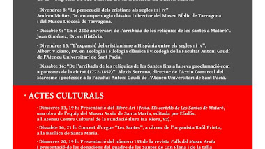 Actes culturals i cicle de conferències amb motiu dels 250 del trasllat de Les Santes 