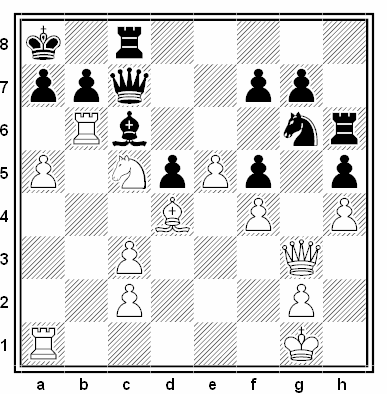 Posición de la partida de ajedrez Shkurovich - Ole Larsen (Correspondencia 1980/82)