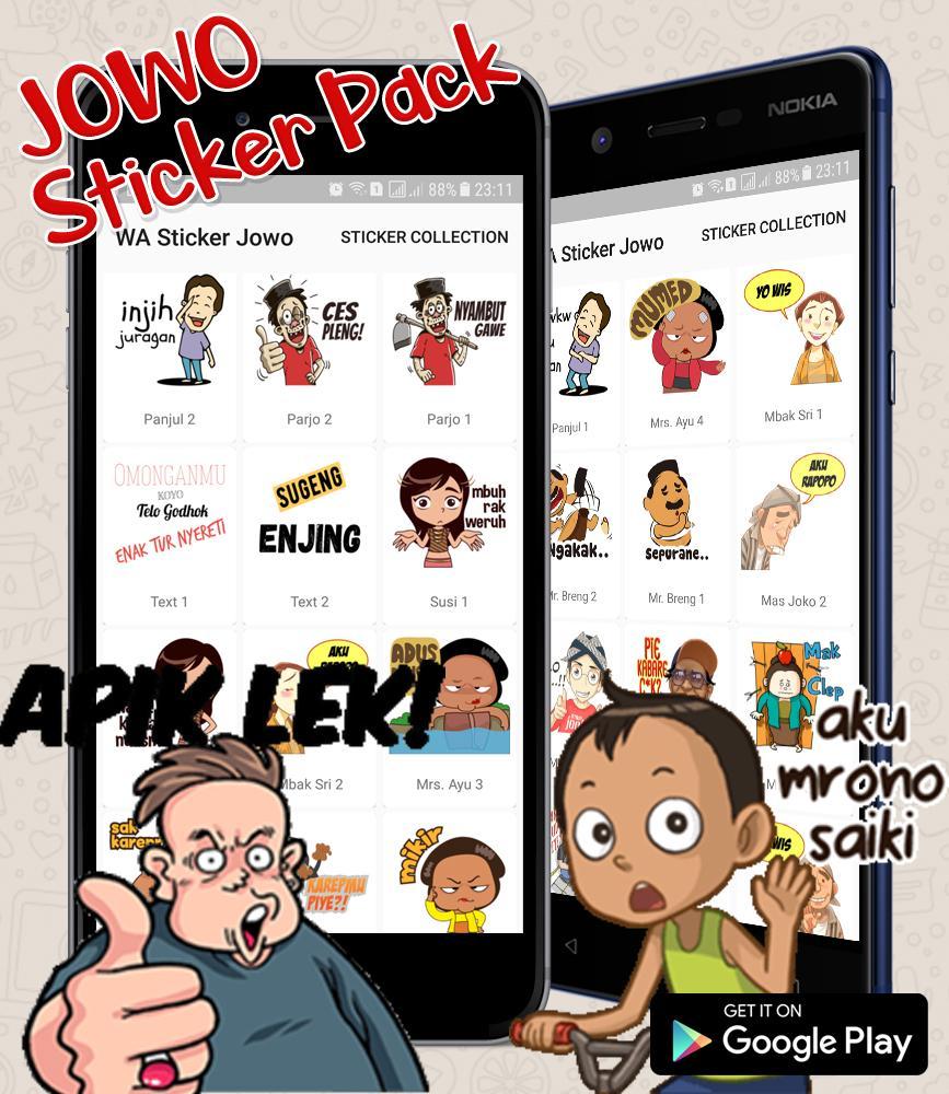 5 Aplikasi  Sticker Jowo Lucu WhatsApp Stiker  Wa guyon 