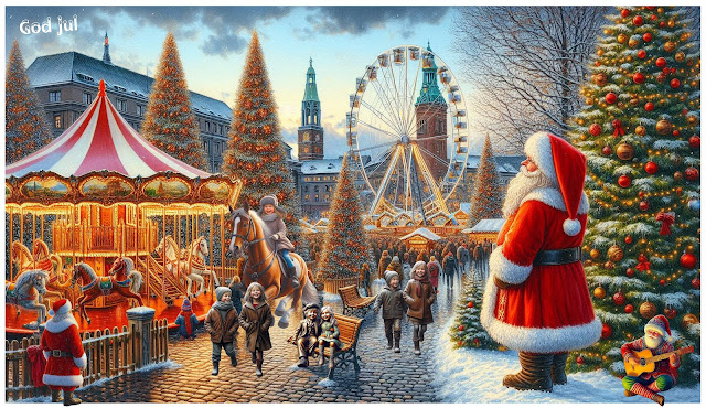 Julemarked i «Spikersuppa i Oslo». Laget ved hjelp av KI og PhotoShop.