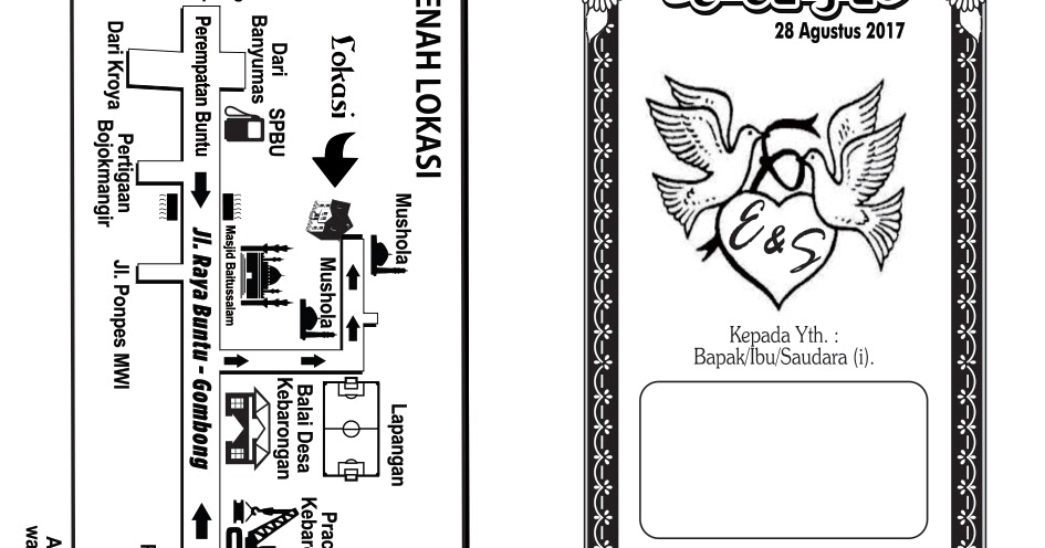  Desain  Undangan  Satu  Warna  BW cdr  Kumpulan Desain  