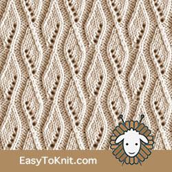 Eyelet Lace 84: Ribbon | Easy to knit #knittingstitches #eyeletlace