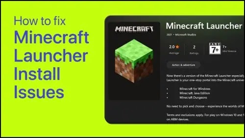 Fix Minecraft Launcher Not Installing/Downloading On Microsoft Store