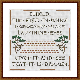 Behold funny medieval cross stitch pattern - Tango Stitch