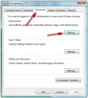 Cara menambah virtual memori windows vista