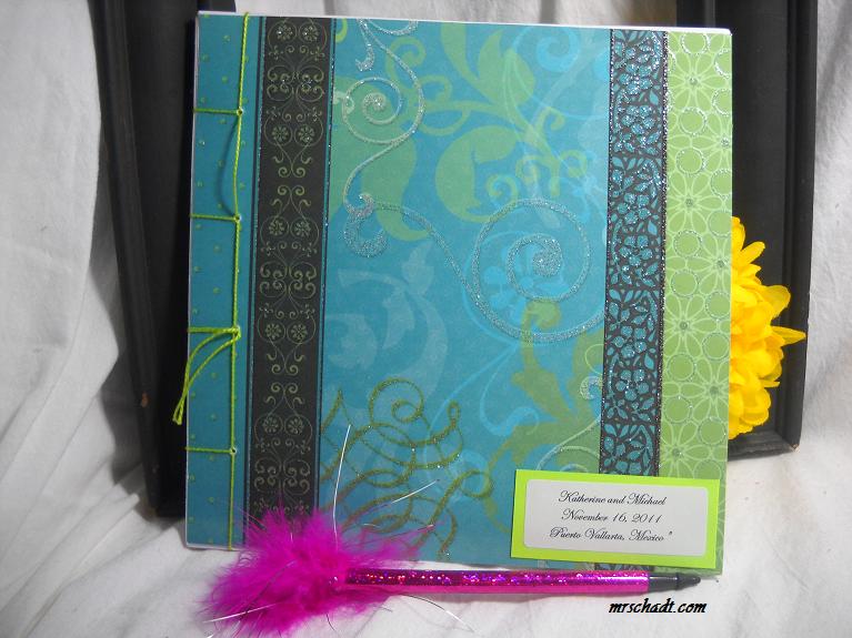 Turquious and Green Wedding Scrapbook Journal