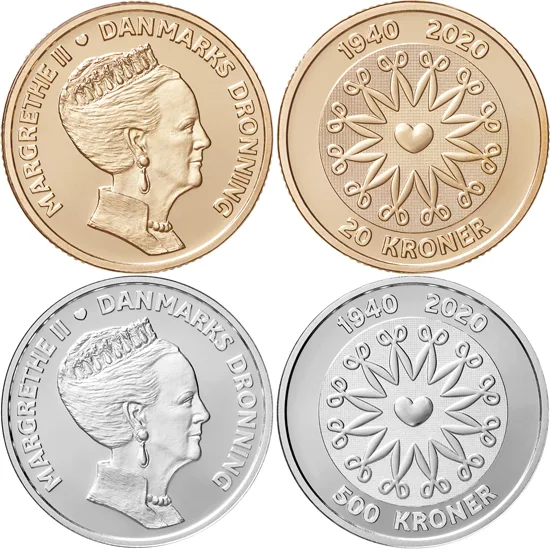 Denmark 20 and 500 krone 2020 - 80th birthday of Queen Margrethe II