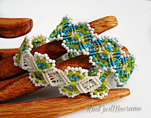 Micro macrame bracelets by Sherri Stokey of KnotJustMacrame.